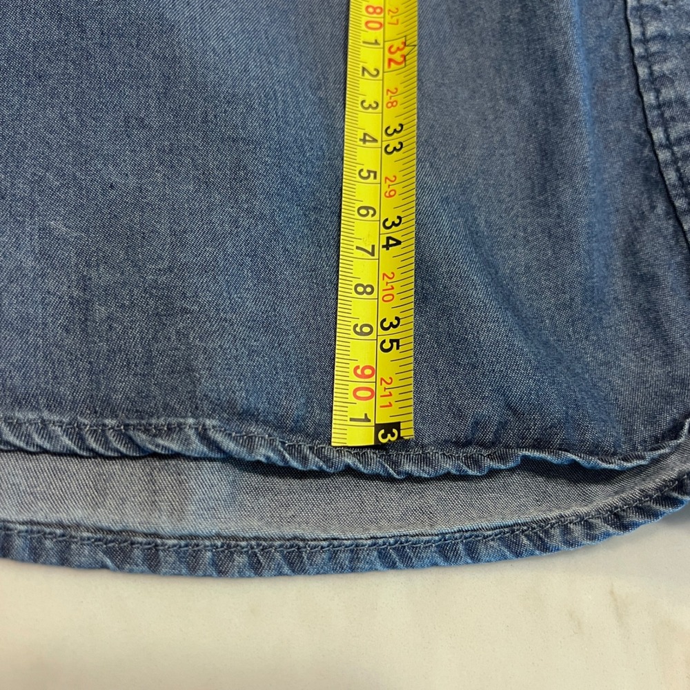 Womens Blue Lyocell Denim Babydoll Shirt Dress Size Large Pockets‎ - Picture 5 of 8